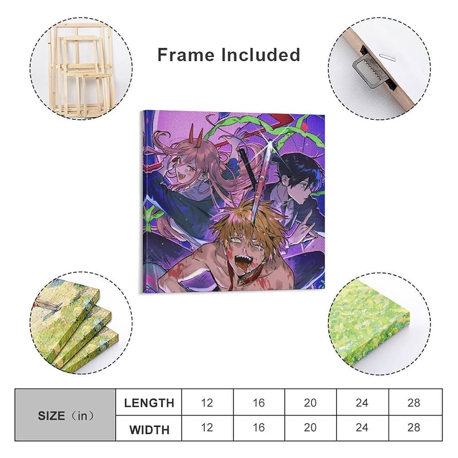 チェーンソーマン　パワー　額縁　絵画 チェンソーマン F3キャンバスアート パワー - ANIGA-TER